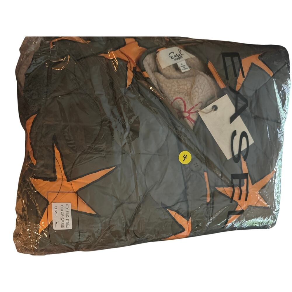 EASEL Reversible Jacket Quilted Starfish or Schnauzer Sherpa, Size L New w/ Tag - Picture 15 of 16